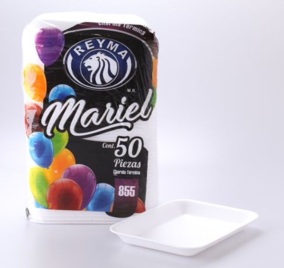 Plato Charola Térmica Rectangular #855 C50 PZAS