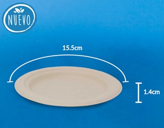 Plato Redondo COMPOSTIN Compostable Pastelero(Chico) C20 PZAS