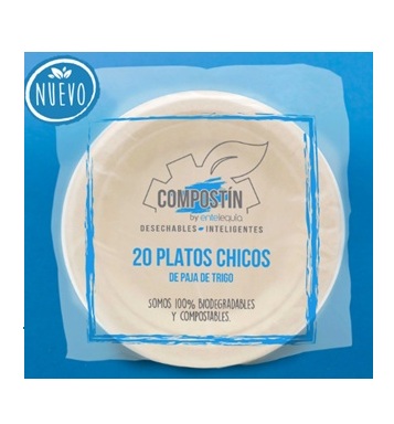 Plato Redondo COMPOSTIN Compostable Pastelero(Chico) C20 PZAS