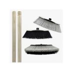 Escoba Doble Propósito Suave Y Duro C/bastón Madera Perico