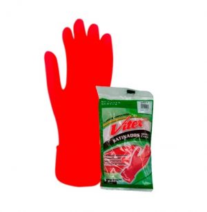 Vitex Guante látex doble capa Clásico limpia todo rojo Talla 8