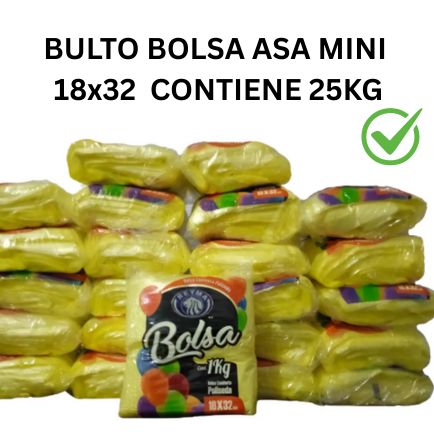 BULTO Bolsa De Plástico Poliseda Camiseta Reyma Chica 18x32 25Kg