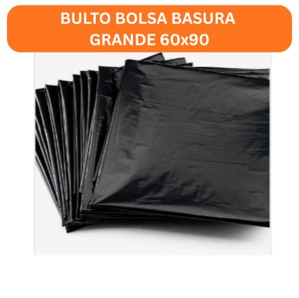 BULTO Bolsa De Basura Negra GRANDE 25KG 60x90CM