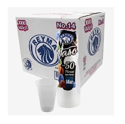 CAJA Vaso No 14 OZ REYMA #14 Con 1000 Piezas