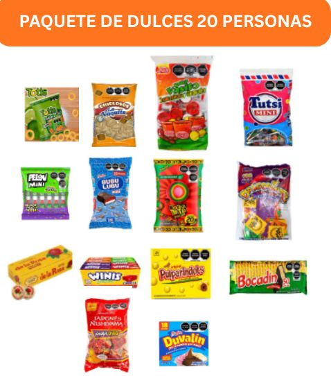 Paquete de dulces para 20 personas + ENVIO GRATIS solo QRO